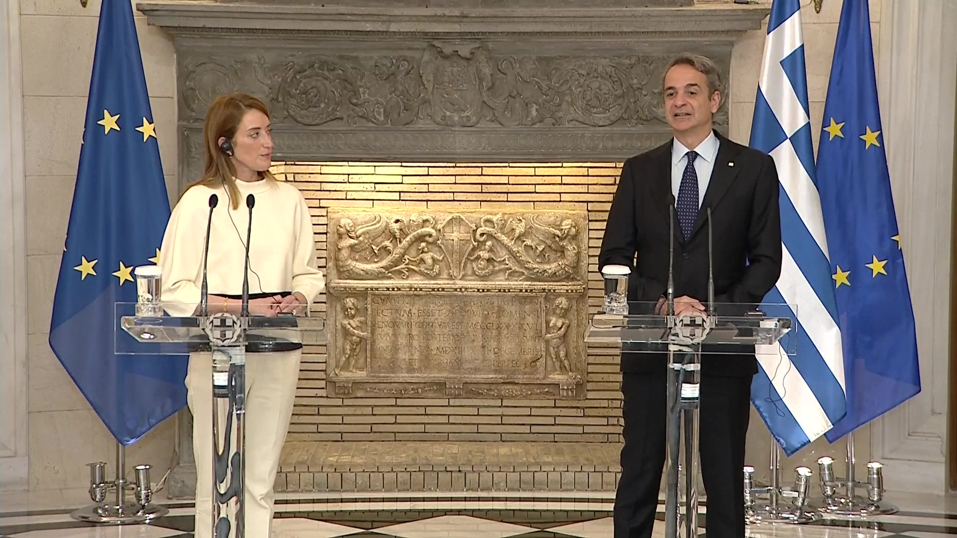 Press conference by Roberta METSOLA, EP President and Kyriakos MITSOTAKIS, Greek Prime Minister